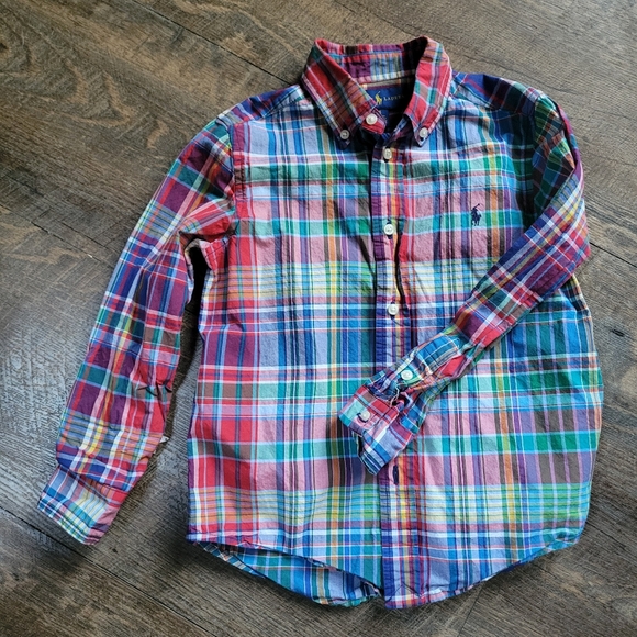 Ralph Lauren Colorful Plaid Button-Down Shirt - Picture 1 of 6